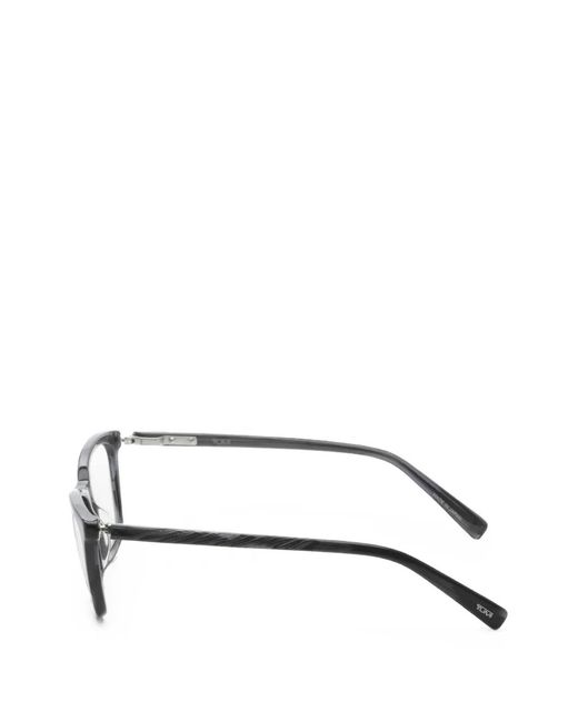 Tumi White Rectangle-Frame Glasses