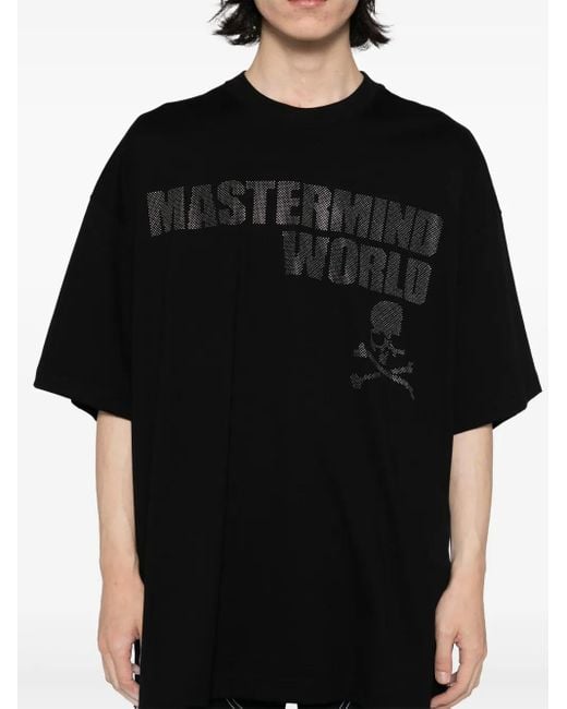 MASTERMIND WORLD Black Logo-Print T-Shirt for men