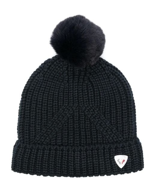 Rossignol Black Beanie Mit Pompon
