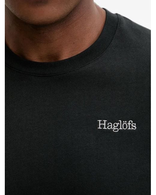 Haglöfs Black Logo-Embroidered T-Shirt for men