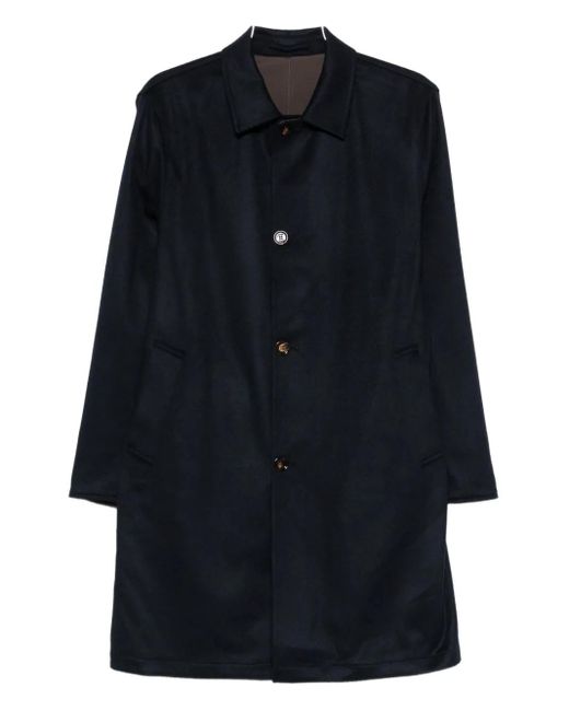 KIRED Blue Button-Fastening Wool Coat for men