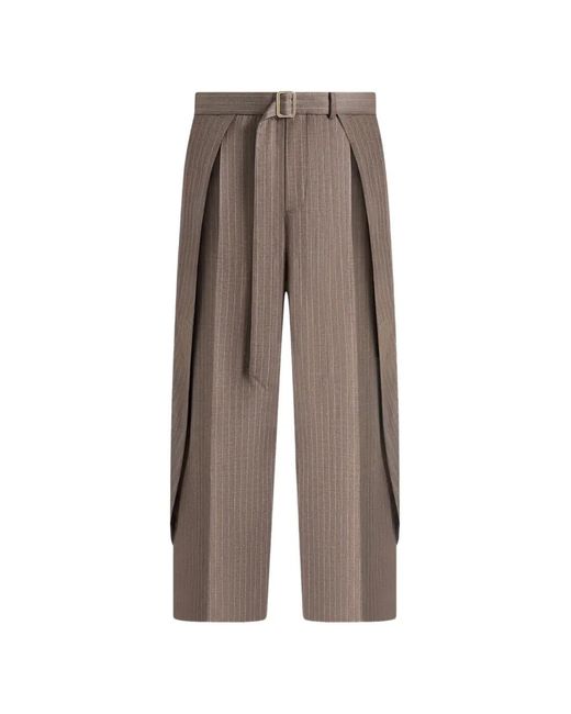 Manière De Voir Brown Charles Wide Fit Wrap Leg Tailored Pants for men