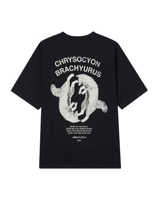 メンズ AFTERMATHS プリント Tシャツ Black