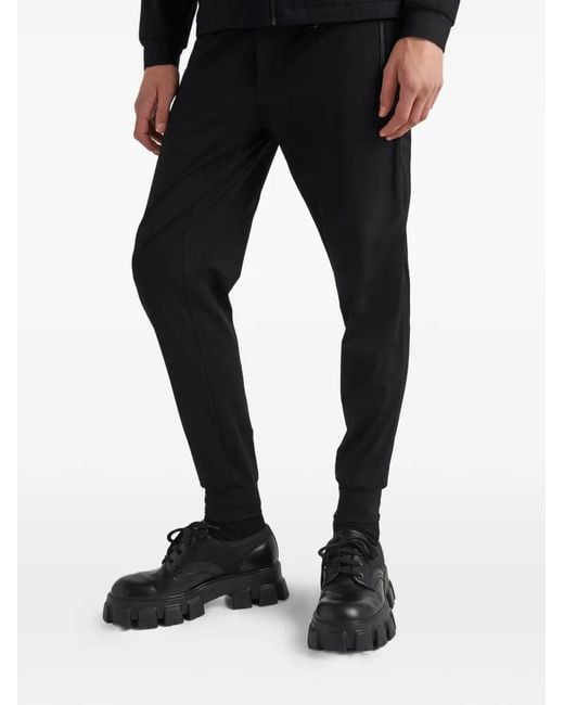 Prada Black Drawstring Piping Trousers for men