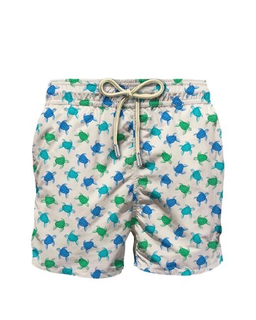 MC2 Saint Barth メンズ ブルー プリント トランクス水着