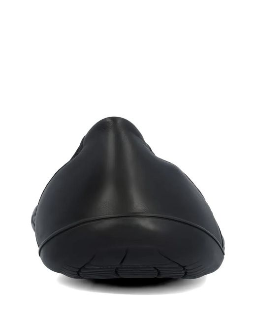 Groundies Black Elasticated-Trim Ballet Flats