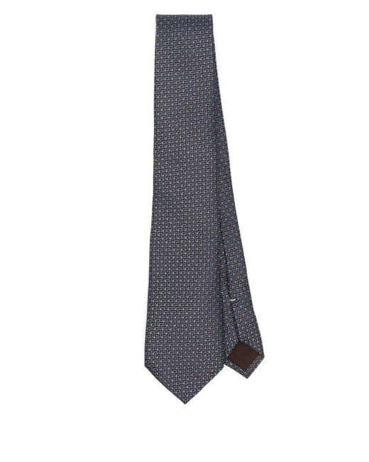 メンズ Canali シルク ネクタイ Blue