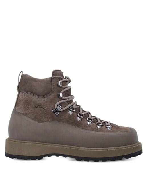 Diemme Brown Lace-Up Leather Hiking Boots for men