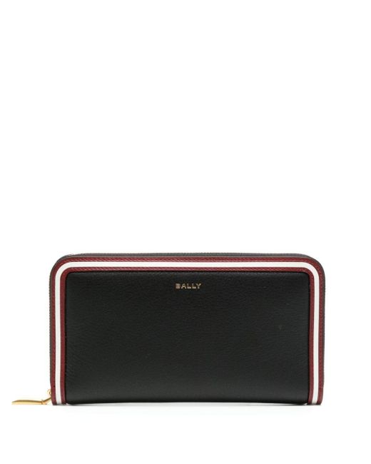 All-around zip leatther walllet di Bally in Black