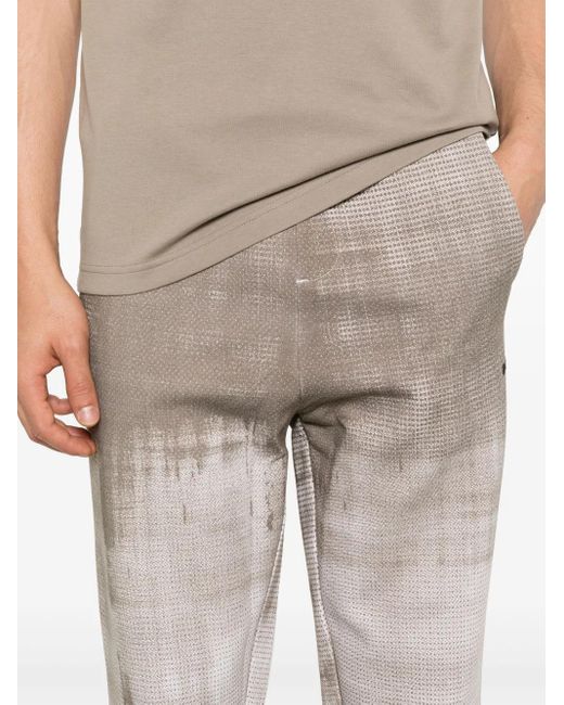 Boss Gray Abstract-Pattern Track Pants for men