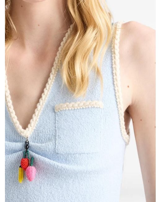 Prada Blue Cotton Bouclé Crop Top