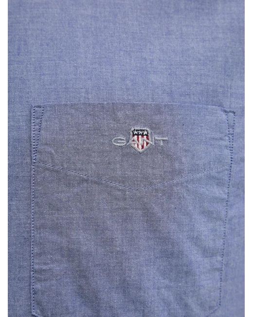 Gant Blue Button-Down Short-Sleeve Shirt for men