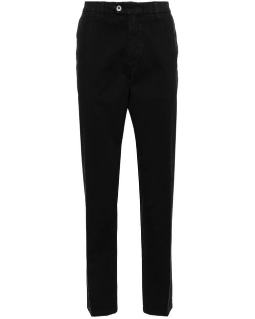 Pantalones chinos ajustados de talle medio Corneliani de hombre de color Black