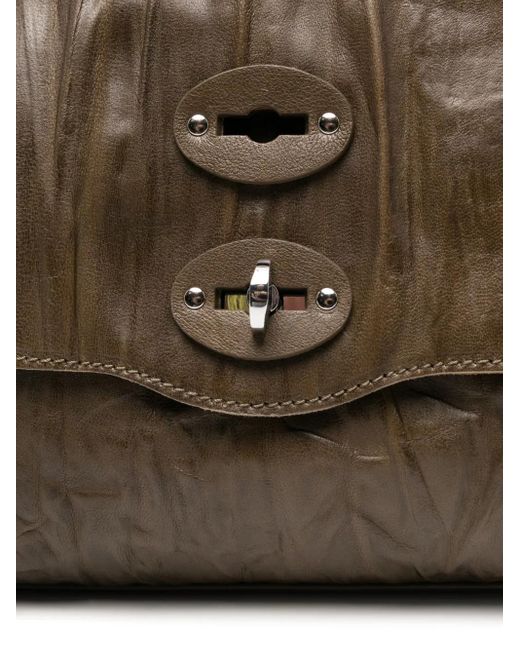 Borsa A Tracolla Postina Media di Zanellato in Brown