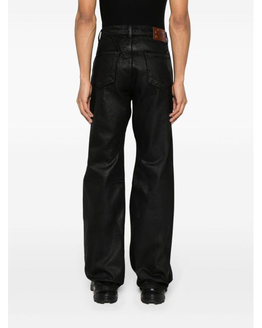 ANDERSSON BELL Black Coated Mid-rise Flared Jeans for men