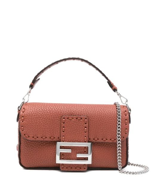 Fendi Brown Mini Baguette Tote Bag