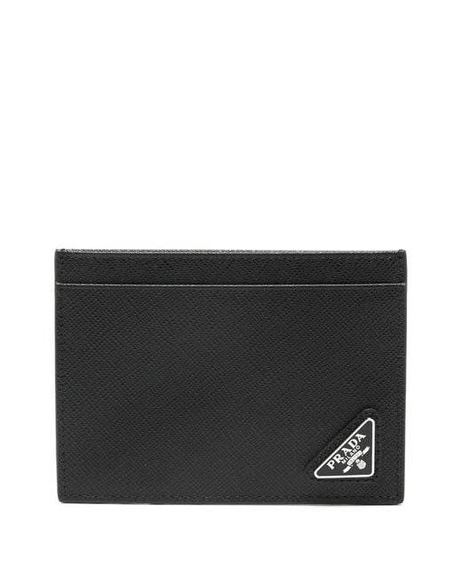 Prada Black Logo-Plaque Card Holder for men