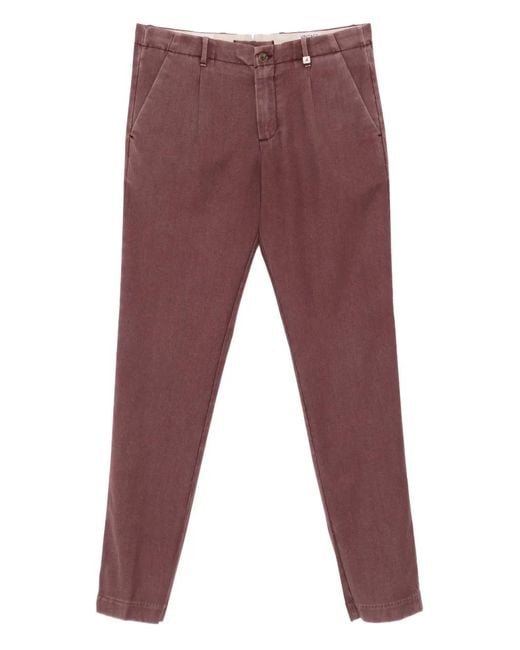 Myths Red Front-Pleat Trousers for men