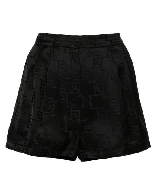 Shorts con logo jacquard di Elisabetta Franchi in Black