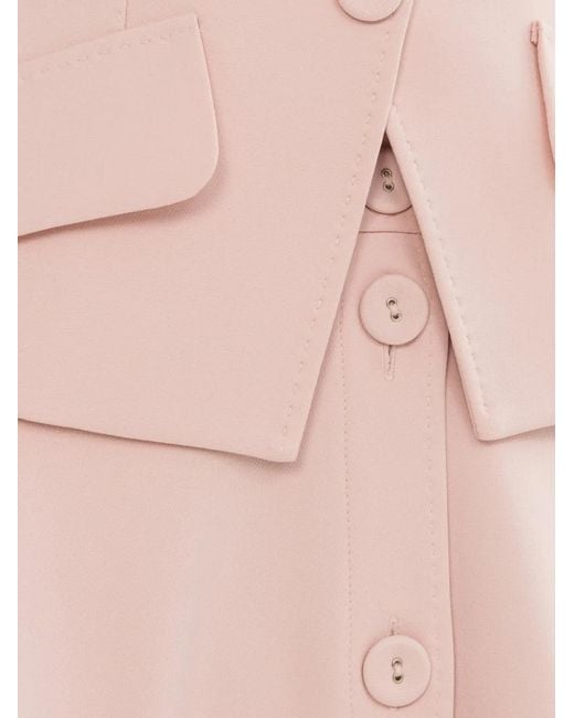 Nissa Pink Jupe Mi-Longue À Boutonnières Latérales