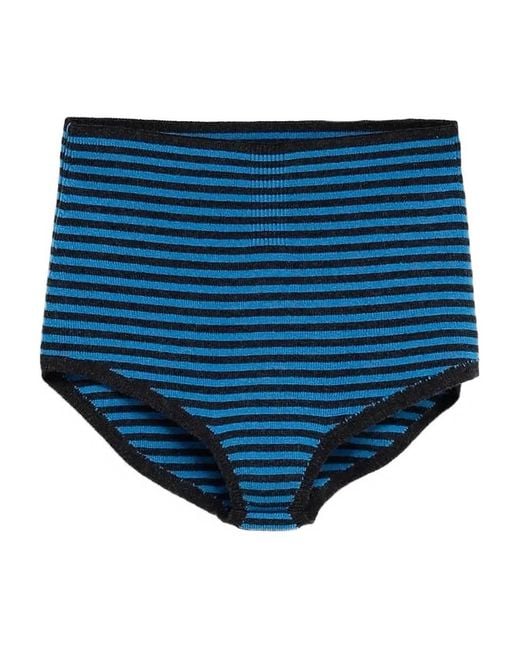 Paloma Wool Blue Striped Mini Shorts