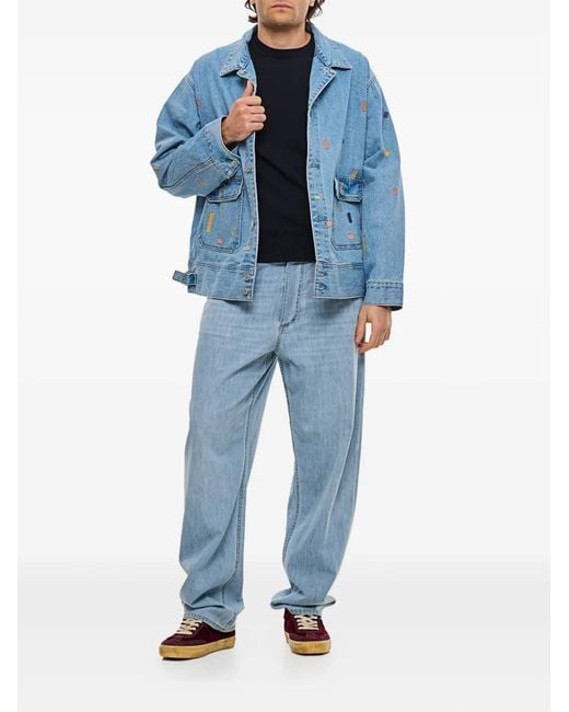 Levi's Blue Embroidered Patch Denim Jacket for men