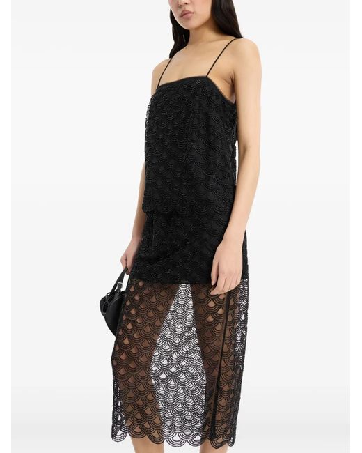 ROTATE BIRGER CHRISTENSEN Black Blouse Brodée De Sequins