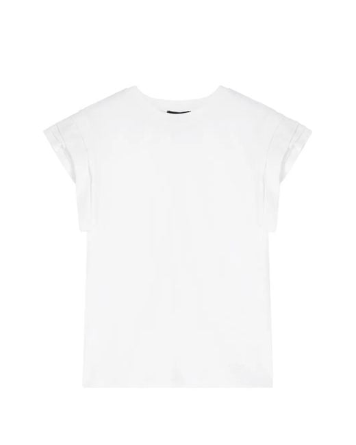 Emporio Armani White Cap-Sleeves T-Shirt