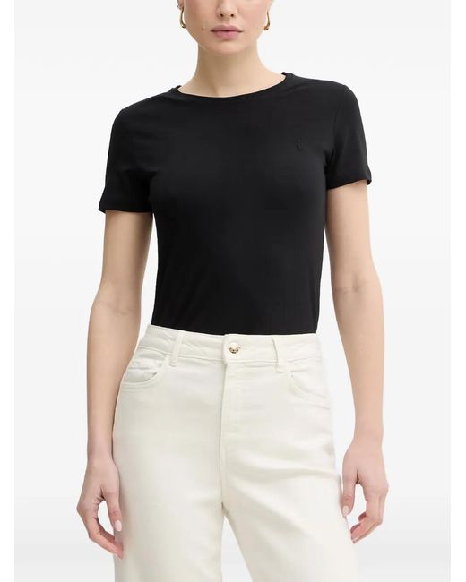 Trussardi Black Logo-Embroidered T-Shirt