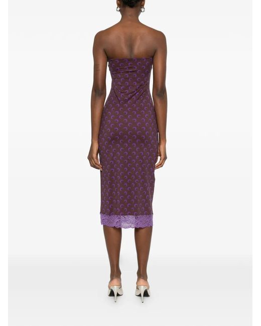 Vestido midi con estampado Moon MARINE SERRE de color Purple
