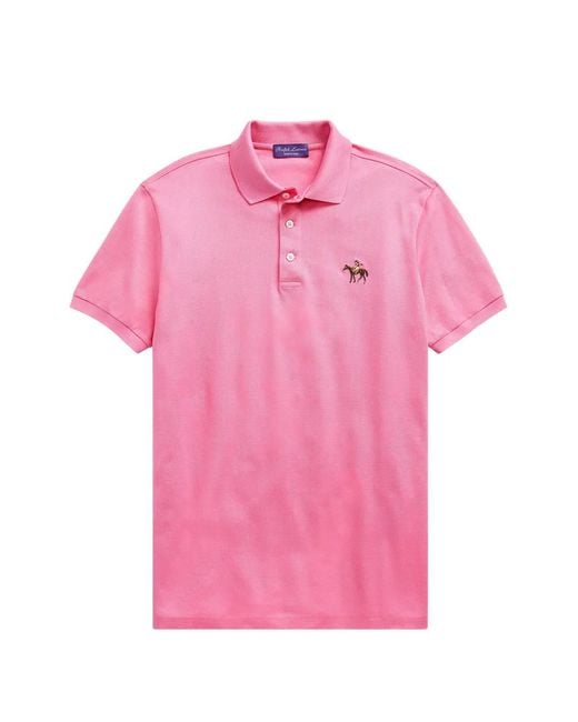 Polo Ralph Lauren Pink Embroidered-Logo Piqué Polo Shirt for men