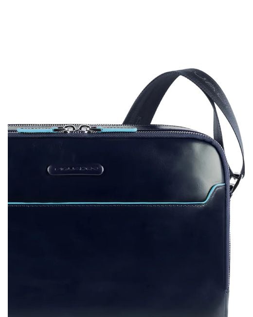 Piquadro Blue Leather Backpack