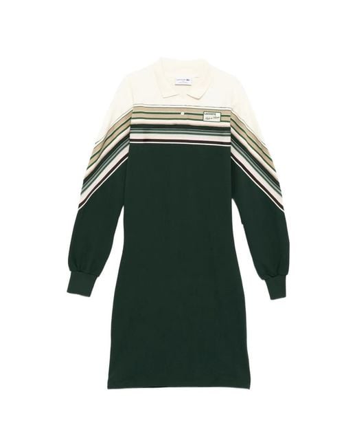 Lacoste Green Striped Mini Dress