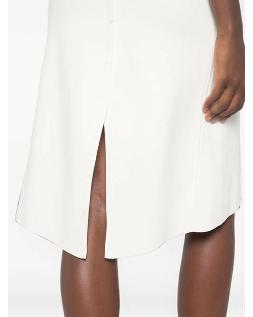 Totême White Buttoned-Back Midi Skirt