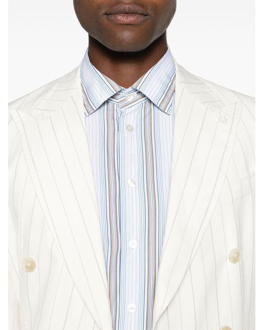 Etro Blue Striped Cotton Shirt for men