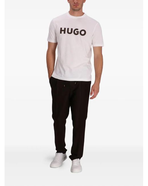HUGO Black Pleated Drawstring Trousers for men