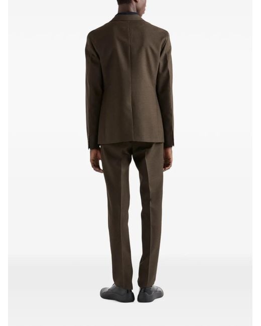 Prada Green Single-Breasted Wool Suit for men