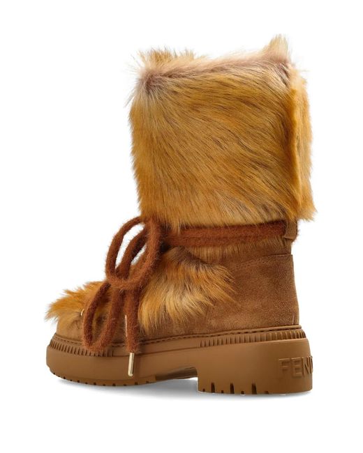 Fendi Brown Leather Sneakers