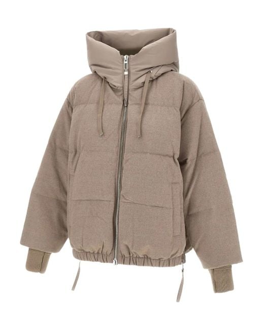DUNO Natural Drawstring-Hooded Padded Jacket