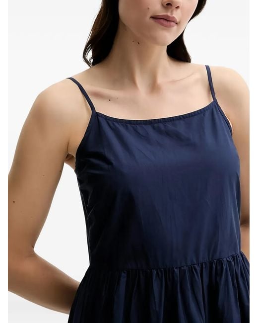 Benetton Blue Embroidered Midi Dress
