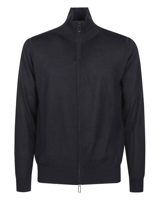 Paolo Pecora Blue Zip Neck Cardigan for men