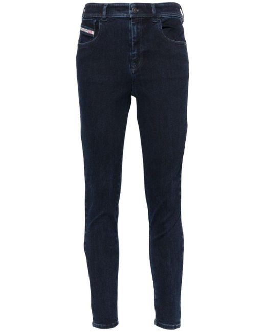 Jeans skinny a vita alta Slandy di DIESEL in Blue