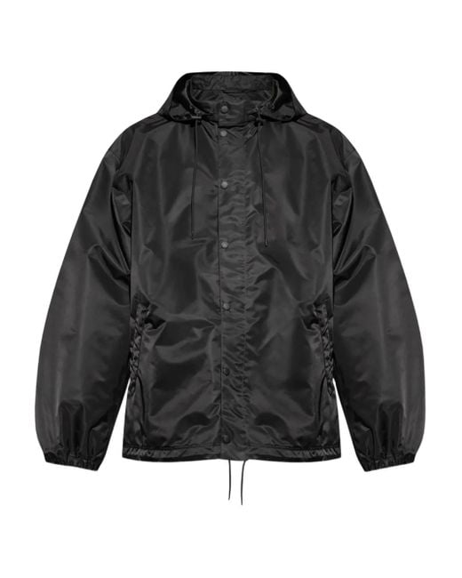 Balenciaga Black Hooded Windbreaker for men