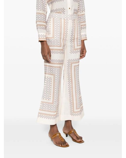 Zimmermann White Patterned Collection Trousers