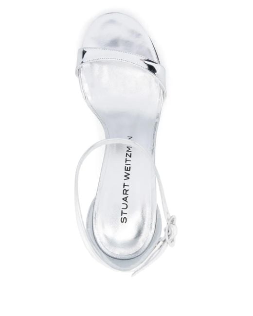 Stuart Weitzman White 75Mm Nudist Ii Sandals
