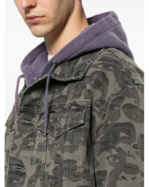 Kidsuper Gray Buttoned Camouflage Jacket for men