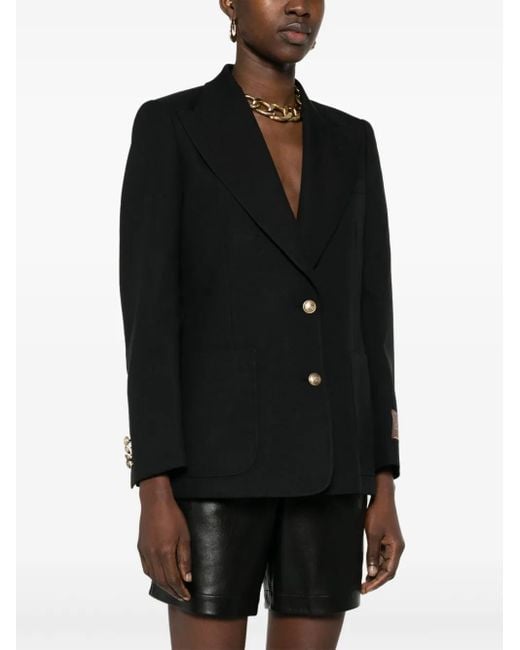 Gucci Black Single-Breasted Twill Blazer