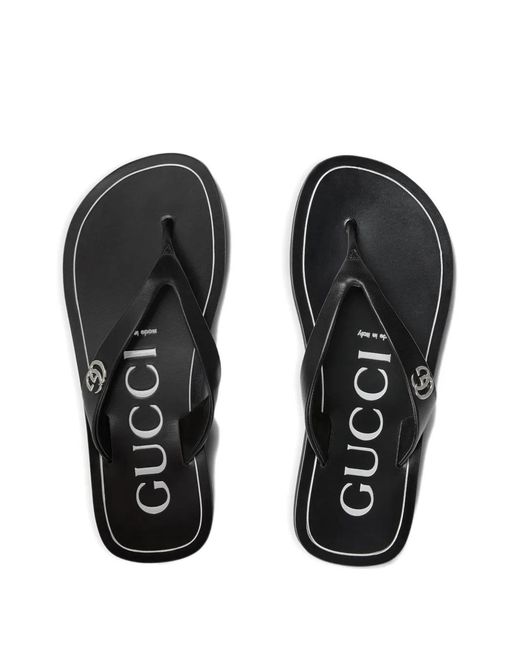 Gucci Black Logo Flat Shoes