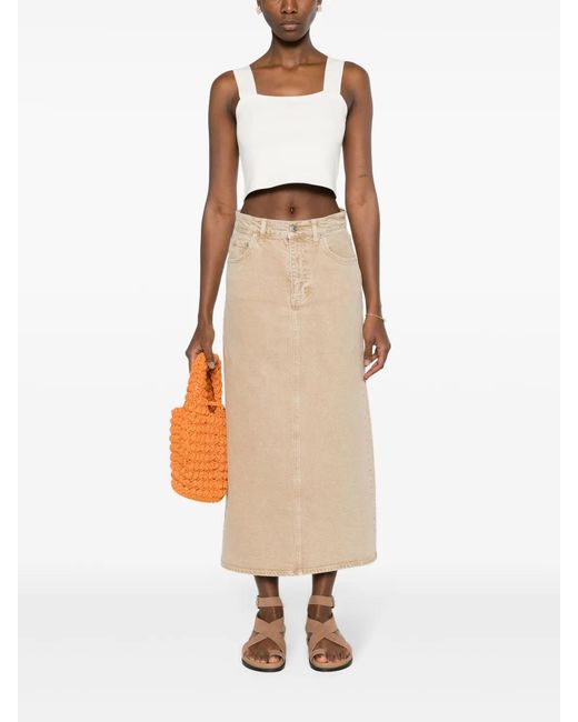 Maje White Knitted Crop Top