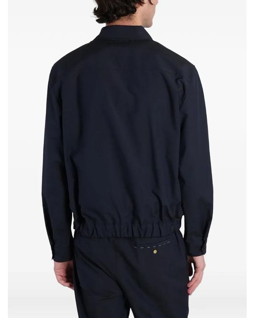 Grayed Blue Elasticated-Hem Jacket for men